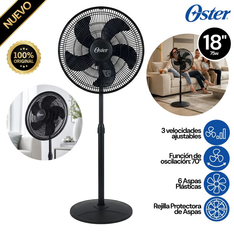 Ventilador de Pedestal 18" 75 Watts 3 Velocidades EOSVELIST1631