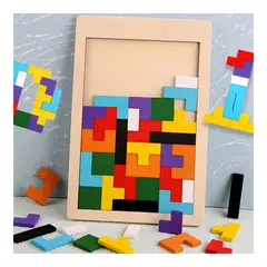 GENERICO - Juguete Didáctico Tetris de Madera Rompecabezas
