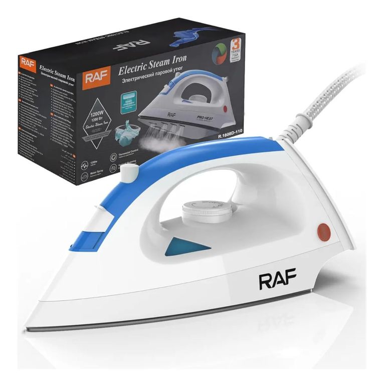 Plancha a Vapor con Rociador de Agua Integrado RAF R.1088B de 1200W