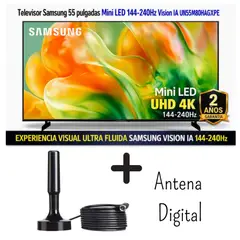 SAMSUNG - Televisor 55 Pulgadas MINI LED 144- 240Hz Vision IA UHD 4K UN55M80HAGXPE + Antena Digital