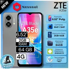 ZTE - Celular A35e 2GB RAM 64GB 6.52" Pulg. Android 12 + Regalo
