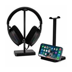 XTRIKE ME - Soporte para Audífonos con Porta Celular HT-08 BK Base Antideslizante Negro