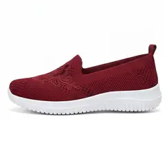 GENERICO - Zapatillas Mujer Textil Sin Pasadores Livianas con Bordado Floral