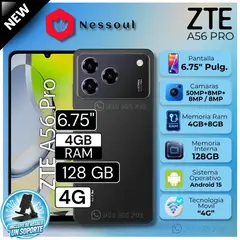 ZTE - Celular A56 Pro 6.75" Pulg. 4GB RAM 128GB Android 15 + Regalo