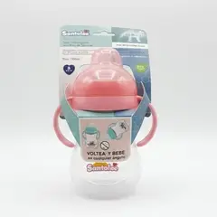 SANTOLEE - Taza Entrenadora Con Pico De Silicona Rosa Suave