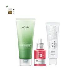 SANUA - Anua Kit Limpiador Facial 150 ml + Sérum Niacinamida 30 ml + Dr. Althea Crema Facial 50 ml
