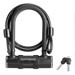 KRYPTONITE - Cerradura en U con cable de acero para motocicleta y bicicleta