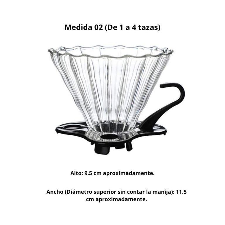 Cafetera de goteo V60 con base y asa para 3-4 tazas