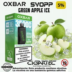 GENERICO - VAPER SEMIRECARGABLE OXBAR SVOPP KIT 35K - GREEN APPLE ICE