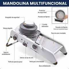 PREMIUM - Mandolina Cortadora Cocina Profesional De Acero inoxidable Multifuncional
