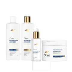 DOVE - KIT x4 Reconstrucción + Aminoácidos SH ACC MASC y SERUM