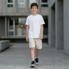 LE PETIT COMPANY - Short Niño Beige Casual Paper Touch - Cintura Elástica - ANG Kidz - Tallas 4 a 16
