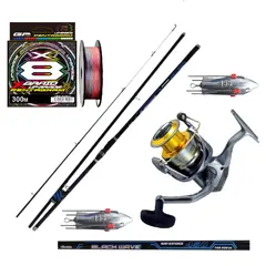 OKUMA - Equipo de Surfcasting Caña 4.50 M con Carrete Avenger 10000