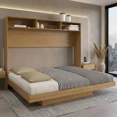 2020 HOME PERU - Cama Abatible Ibiza 2 Plz - Almendra