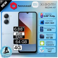 XIAOMI - Celular Redmi A7 6.88" Pulg. 3GB RAM 64GB Android 15 + Regalo