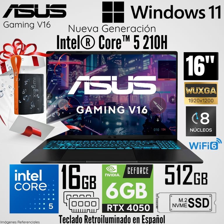 Laptop Gaming V16 V3607VU-RP038W Intel Core 5 210H 16GB RAM 512GB RTX 4050-6GB 16" WUXGA 144Hz