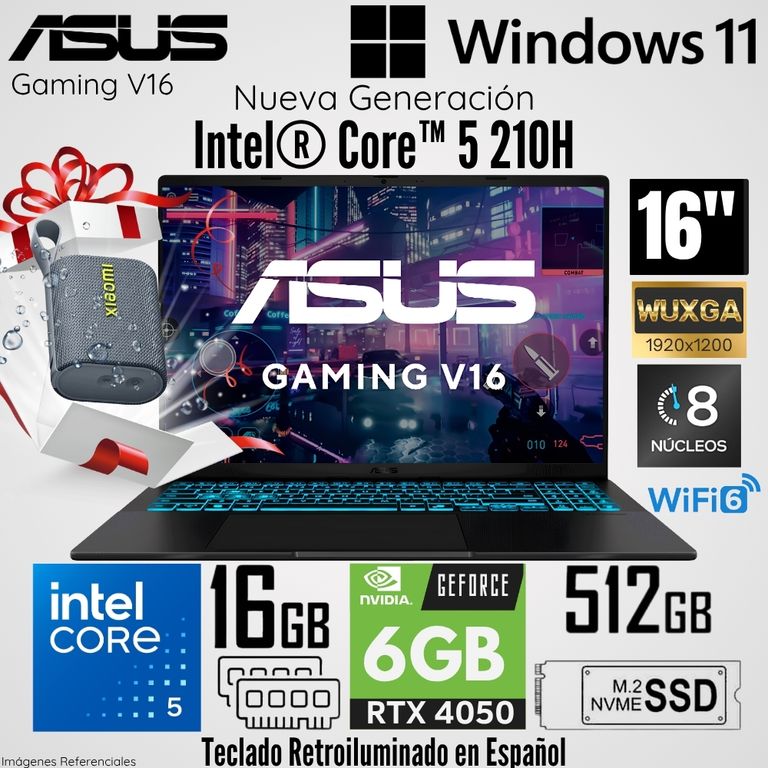 Laptop Gaming V16 V3607VU-RP038W Intel Core 5 210H 16GB RAM 512GB RTX 4050-6GB 16" WUXGA 144Hz
