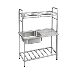 XM - Lavadero de Cocina de Doble Poza con Escurridor en Acero Inoxidable