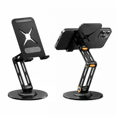 GENERICO - Soporte Premium Escritorio Celular Ajustable Rotación 360 Negro