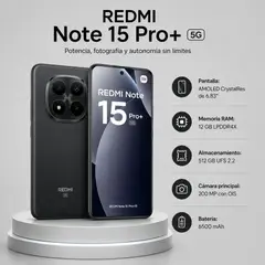 XIAOMI - CELULAR Note 15 Pro Plus 12GB RAM /512GB NEGRO