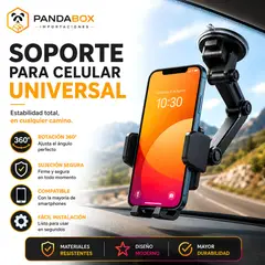GENERICO - Soporte Universal De Celular Para Auto con Ventosa y Brazo Extensible