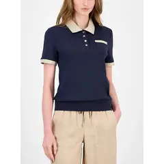 TOMMY HILFIGER - Polo con acabado brillante en el cuello TH
