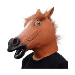 GENERICO - Máscara de Látex Caballo Marrón Cosplay Halloween festival
