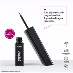 Cyzone - DELINEADOR PARA OJOS PUNTA PINCEL - BLACK MAGIC - LINE 4 EVER PINCEL - CYPLAY