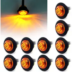 GENERICO - Luz Marcadora Lateral LED Redonda FXC 10x 3.4cm ambar 12V