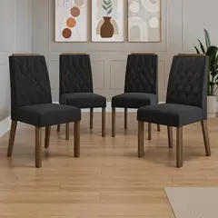 MADESA - Kit 4 Sillas de Comedor 4256 con Borde Superior