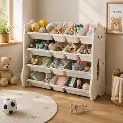 GENERICO - Organizador de Juguetes Montessori Infantil Beige Amplio