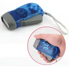 GENERICO - Mini Linterna De Presión Manual Dinamo LED Emergencia Azul