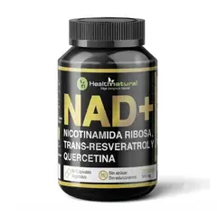 HEALTH NATURAL - Suplemento NAD+ de 90 Cápsulas Vegetales de 500 mg con Nicotinamida Ribosa, Trans-Resveratrol y Quercetina