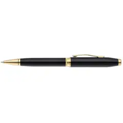 CROSS - Boligrafo Foundry de Laca Negra Brillante con Detalles Dorados
