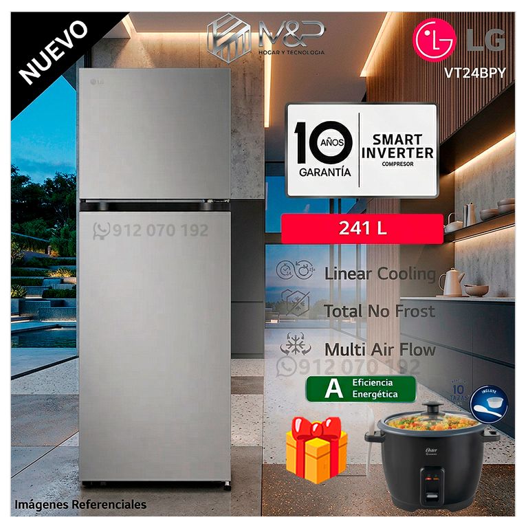 Refrigerador VT24BPY Top Freezer 241 litros No Frost Plata + Olla