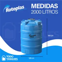 ROTOPLAS - Cisterna de Agua 2000L + Accesorios