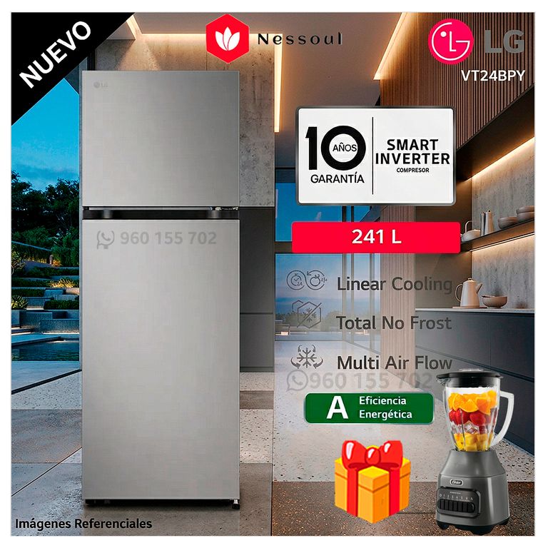 Refrigerador VT24BPY Top Freezer 241 litros No Frost Plata + Regalo
