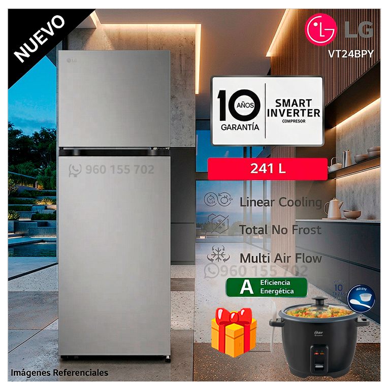 Refrigerador VT24BPY Top Freezer 241 litros No Frost Plata + Olla