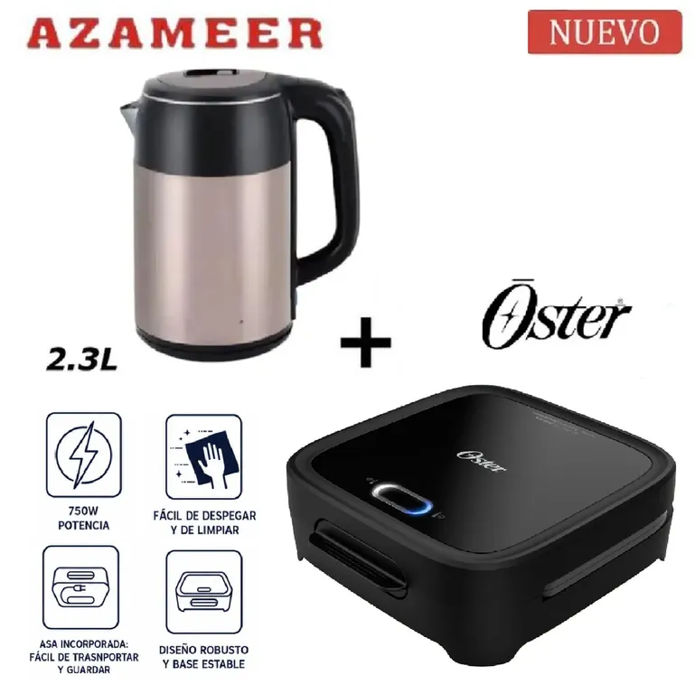 Combo Sandwichera Compacta CKSTSM400 - Hervidor 2.3LP