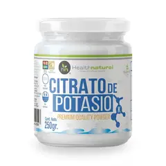 HEALTH NATURAL - Citrato de Potasio Premium en Polvo 250gr -