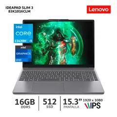 LENOVO - Laptop Ideapad Slim 3 Core I5-13420H 15IRH10 / Ram 16Gb, Ssd 512Gb /15.3 WUXGA - 83K1016CLM