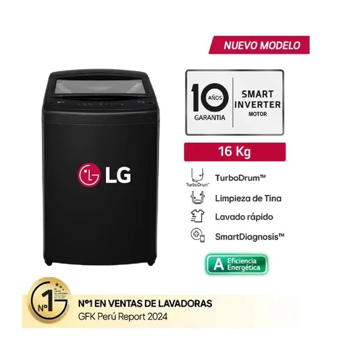 Lavadora WT16OBVTB 16 kg Carga Superior TurboDrum - Negro Onyx