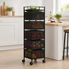 GENERAL - Organizador Multifuncional de 5 Cestas con Ruedas