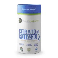 HEALTH NATURAL - Citrato de Potasio Premium en Polvo 400gr Envase Biodegradable -