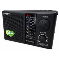 CAFINI - Radio Solar Portatil /5 Bandas Am Fm Sw Mp3 Usb Tf + control