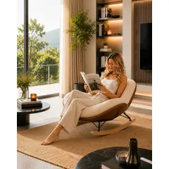 GENERICO - SILLA MECEDORA SILLON RELAX SOFA COLUMPIO RELAJANTE NORDICO TUMBONA 30°