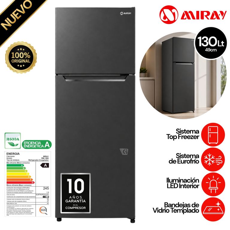 Refrigeradora RM-136H Black Euro Frío 130L