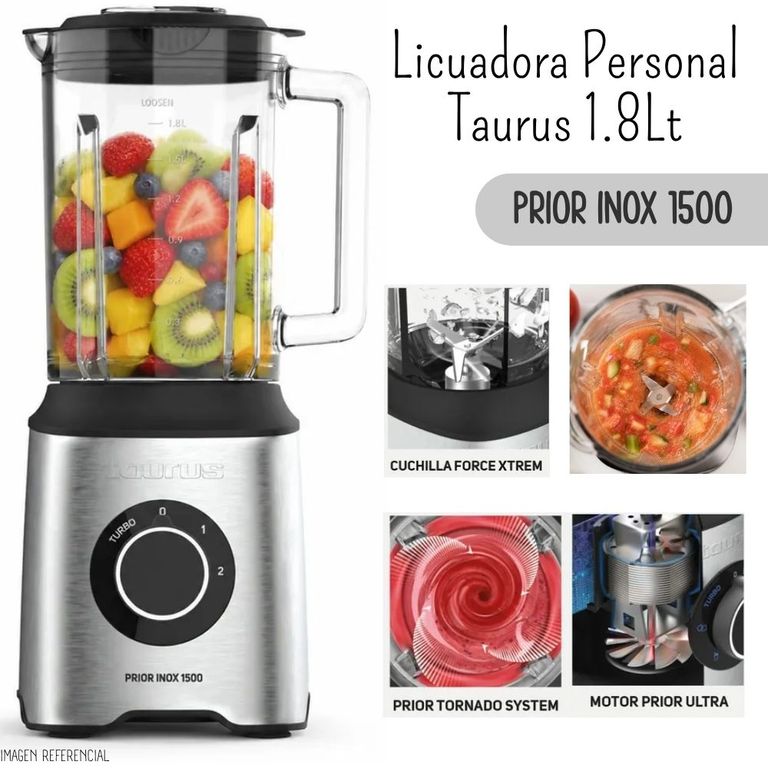 LICUADORA PERSONAL PRIOR INOX DE 1.8 L -1500w