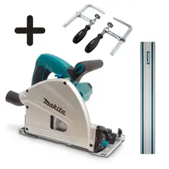 MAKITA - Sierra Circular de Inmersión 6-1/2" 1300W SP6000 + Riel Guía 1.5m + juego de prensas