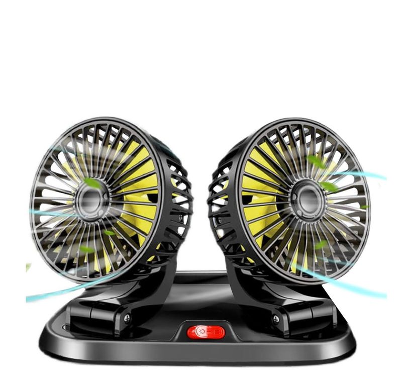 Ventilador Para Auto Carro De 2 Cabezas Portátil 3velocidade